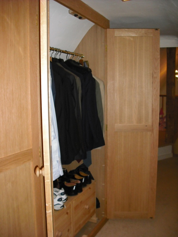 built in wooden wardrobe hanging space